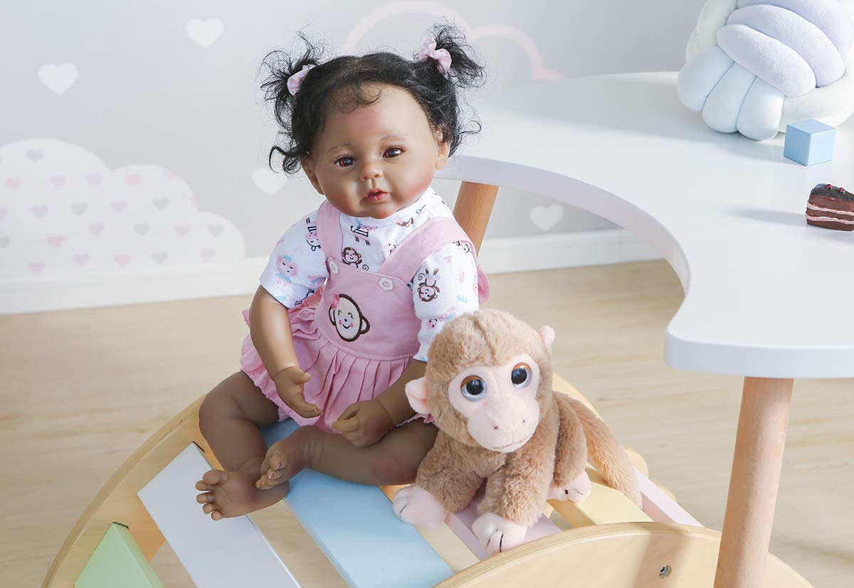 22 Inch Realistic African American Reborn Baby Dolls - Weighted Silicone Twins Set (Boy & Girl) for Kids | Lifelike Newborn Black Baby Dolls for Play, Collecting & Gift Giving
