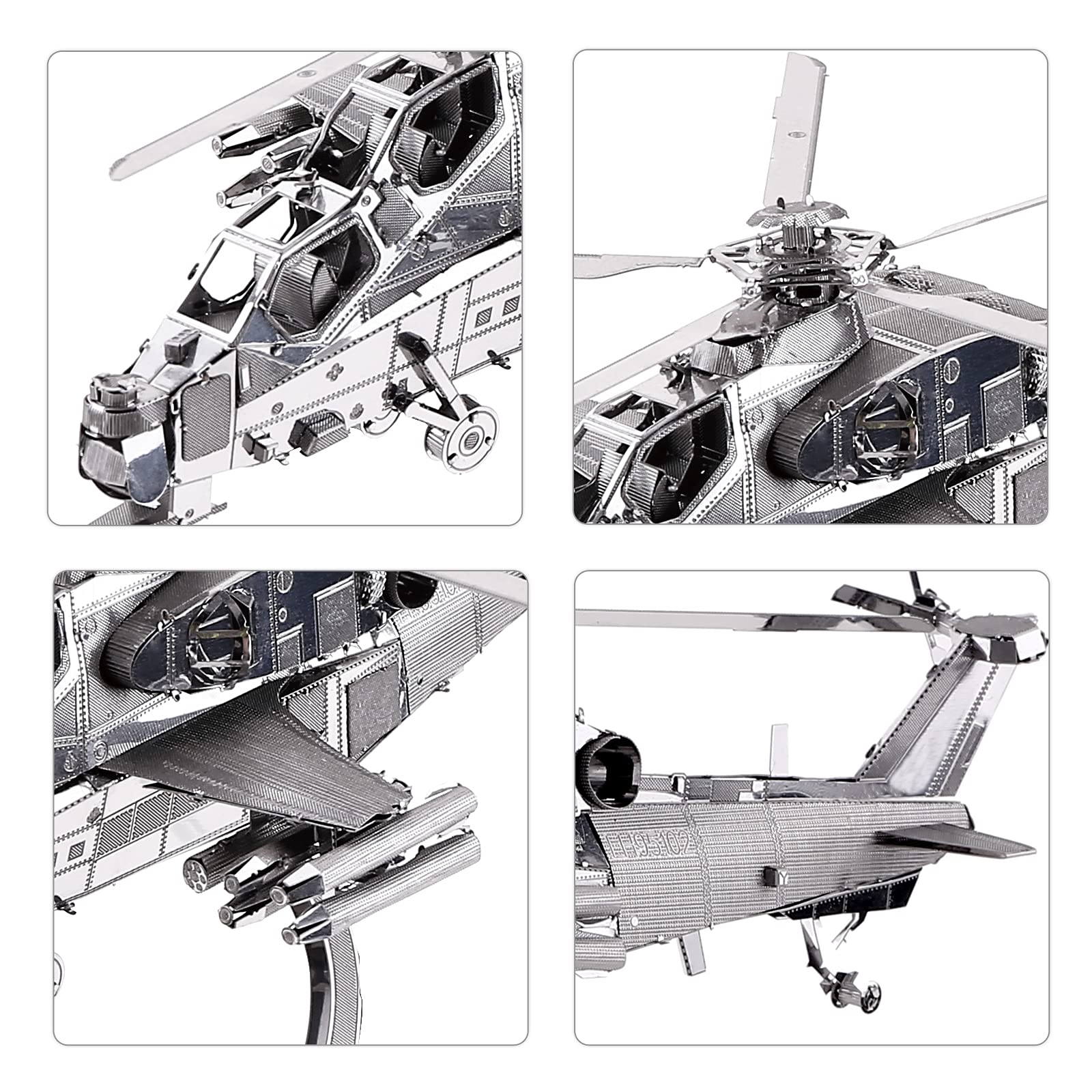 Piececool 3D Metal Puzzle Military Model Kits - 10 Helicopter & Airplane DIY Building Kits for Teens & Adults (122 Pcs) | STEM Educational Toy, Brain Teaser Puzzle | Perfect Birthday Gift for Aviation Enthusiasts & Model Collectors | Great for Home Decoration, Office Display & Stress Relief