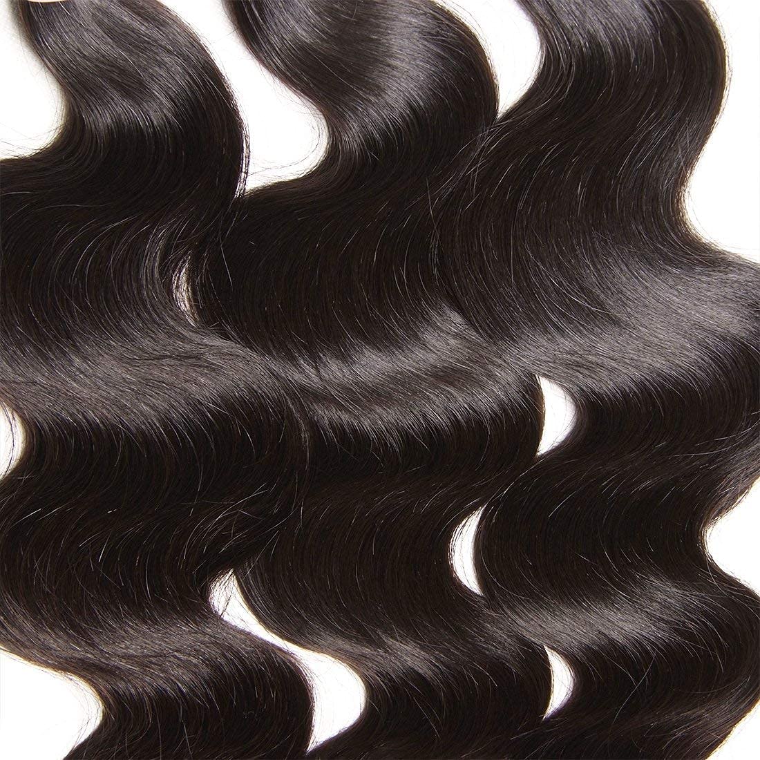 Brazilian Virgin Body Wave Human Hair Weft Extensions - 3 Bundles 12/14/16 Inch 10A Unprocessed Remy Hair for Weaving & Styling | Natural Black Color (100g±5g per Bundle) | Perfect for Daily Wear, Parties & Special Occasions
