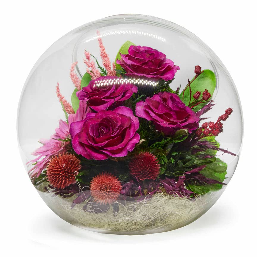 Fiora Flower | Real Preserved Roses & Orchids | Long-Lasting 5 Years | No Water Needed Home Decor | Allergy-Free & Odor-Resistant | Unique Gift for Anniversary, Wedding, Valentine's Day | Perfect for Centerpieces, Table Decor, and Romantic Gifts