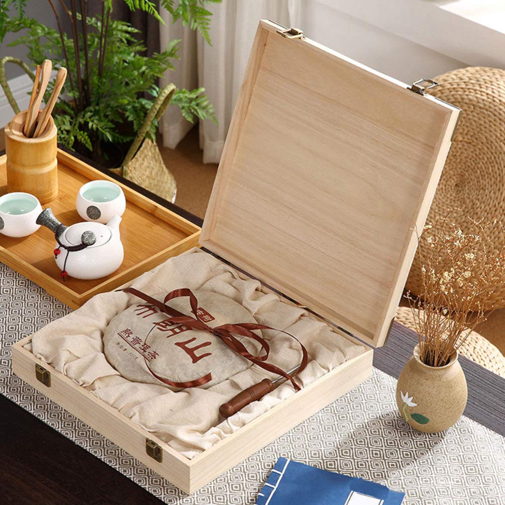 Premium Bamboo Tea Storage Box - Handcrafted Wooden Chest for Pu-erh Tea Cakes & Tea Sets | Eco-Friendly Organizer for Tea Lovers, Home Decor & Gift Giving
