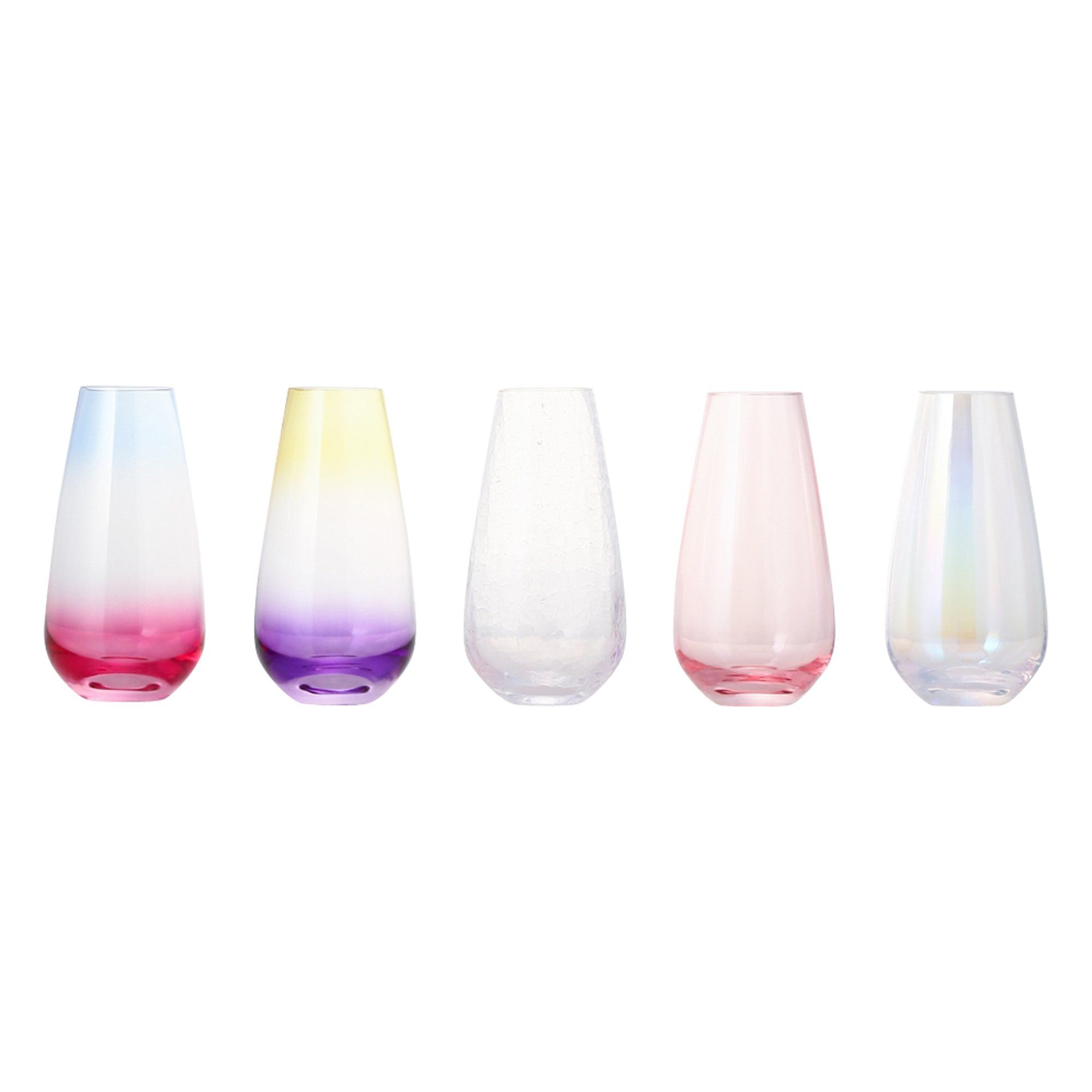 Luster Flower Vase Small Clear Glass - Elegant Home Decor for Centerpieces, Weddings & Tabletop Arrangements