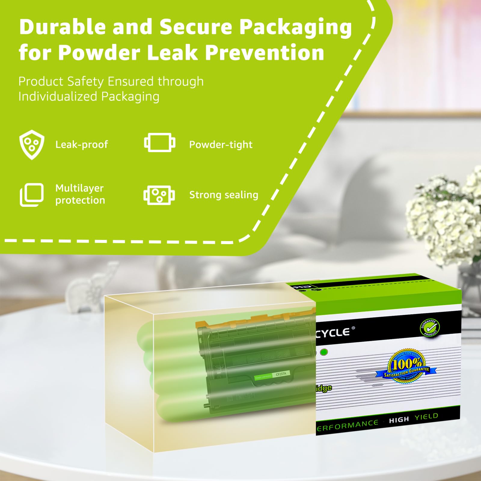 Greencycle Compatible Toner Cartridge Replacement for HP 37A CF237A 37X - Works with HP Enterprise M607n M607dn M608n M608dn M608x M609 M609x MFP M631 M632 M631h M633fh Printers (Black, 2-Pack) - Ideal for Office Printing & High Volume Documents