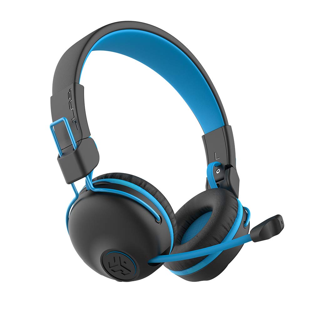 JLab JBuddies Play Wireless Kids Gaming Headset - Bluetooth 5, 22+ Hour Battery, 60ms Low Latency for Mobile Gaming, Retractable Mic, AUX Compatible with PS5/Xbox/Switch - Perfect for Online Classes & Console Gaming