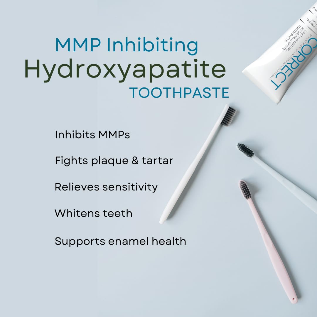 Fluoride-Free Hydroxyapatite Toothpaste for Whitening & Sensitive Teeth - Doctor-Formulated with MMP Inhibiting, Antiplaque & Remineralizing Properties - Promotes Gum Health, SLS-Free, Made in USA (4oz) - Perfect for Daily Oral Care & Natural Teeth Whitening