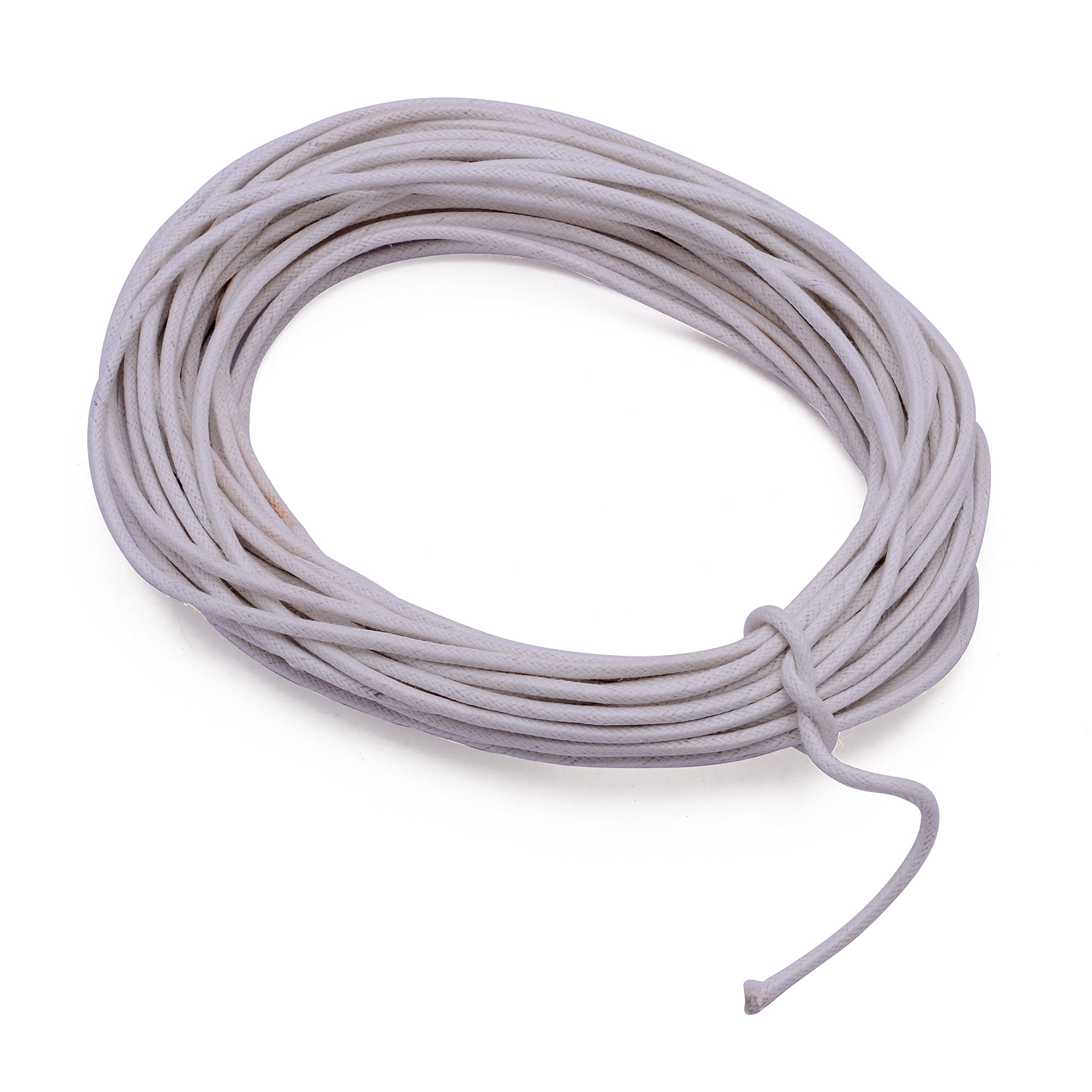 Kalpdrum 2mm White Waxed Cotton Cord - 10 Meter Jewelry Making String for Necklaces, Bracelets & Anklets | DIY Craft Material for Macrame, Beading & Handmade Jewelry Projects