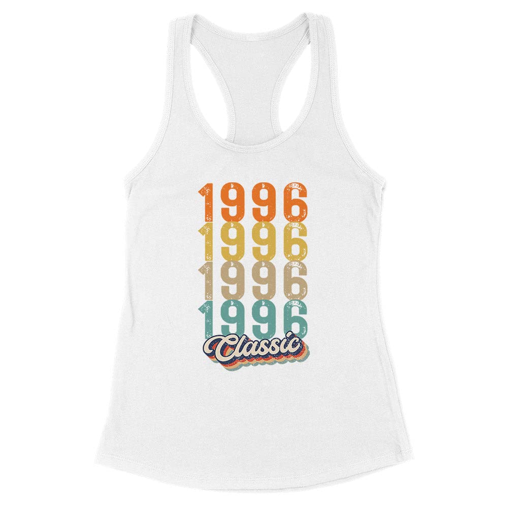 Vintage 1996 Fitted Racerback Tank Top for Women - Classic Cotton Casual Wear for Gym, Summer Outfits & Street Style