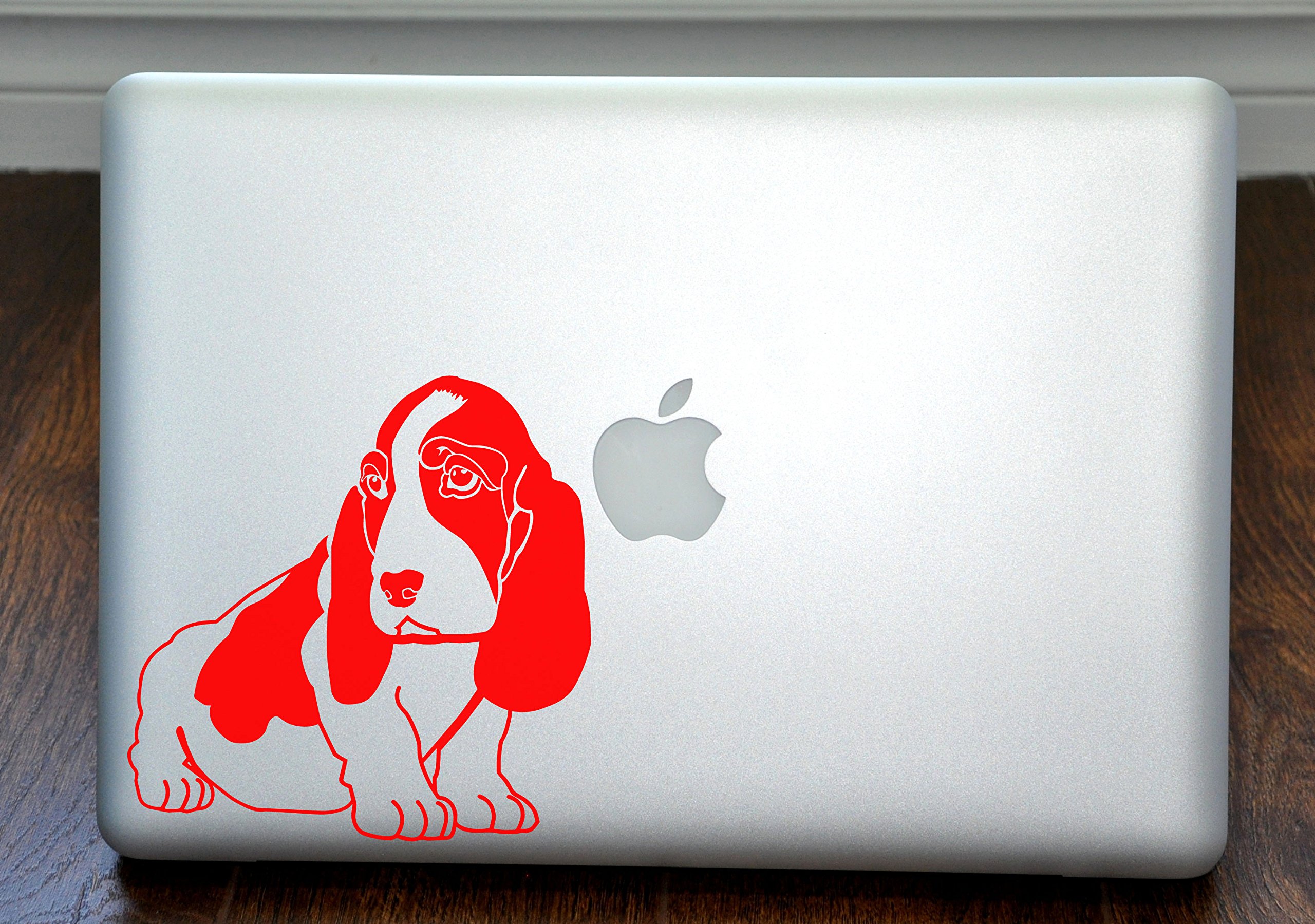 Basset Hound Red Vinyl Decal Sticker for 13 Inch Laptop - Cute Dog Laptop Skin for MacBook, Chromebook, Windows - Perfect for School, Office & Home Decor
