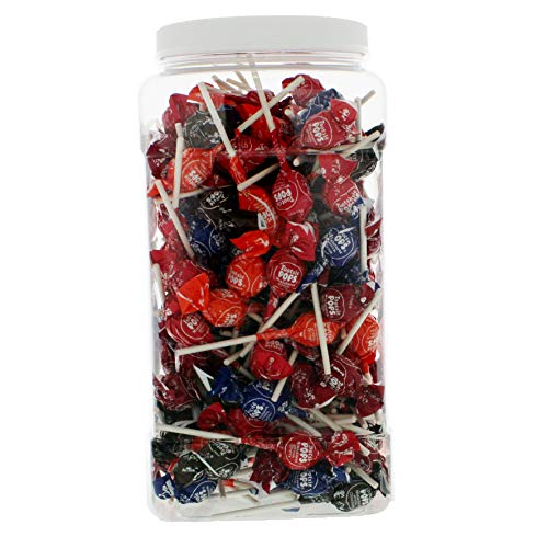 Tootsie Pops 2.75lb Bulk Candy - Assorted Mini Flavors in 1 Gallon Reusable Square Jar | Perfect for Halloween Treats, Party Favors & Office Snacks