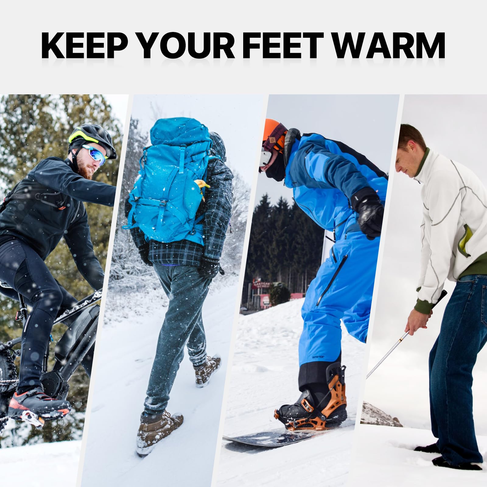 SNOW DEER Rechargeable Heated Socks for Men & Women - 7.4V Battery Electric Foot Warmers - Perfect for Skiing, Hunting, Fishing, Camping & Hiking in Cold Weather