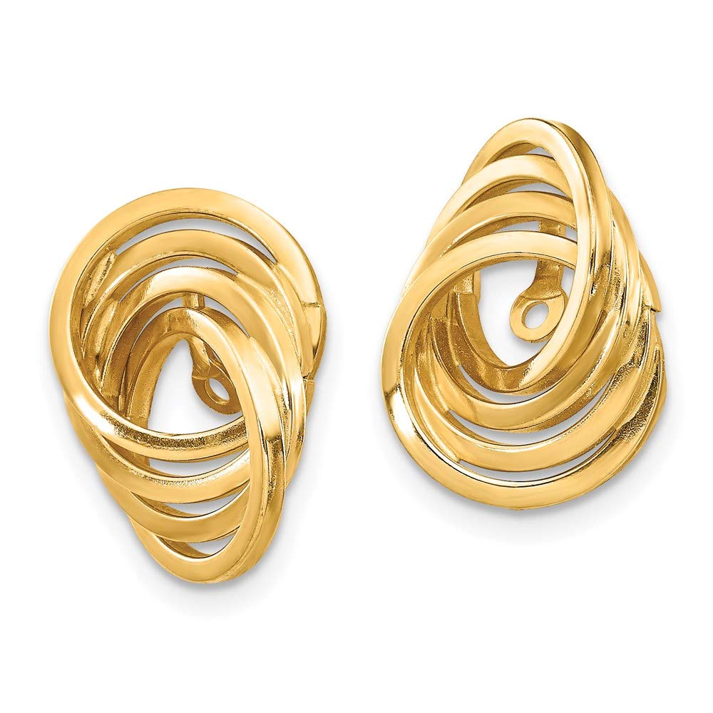 14K Yellow Gold Button Earrings for Women - 10mm Polished Love Knot Design - Perfect for Weddings, Parties & Everyday Elegance