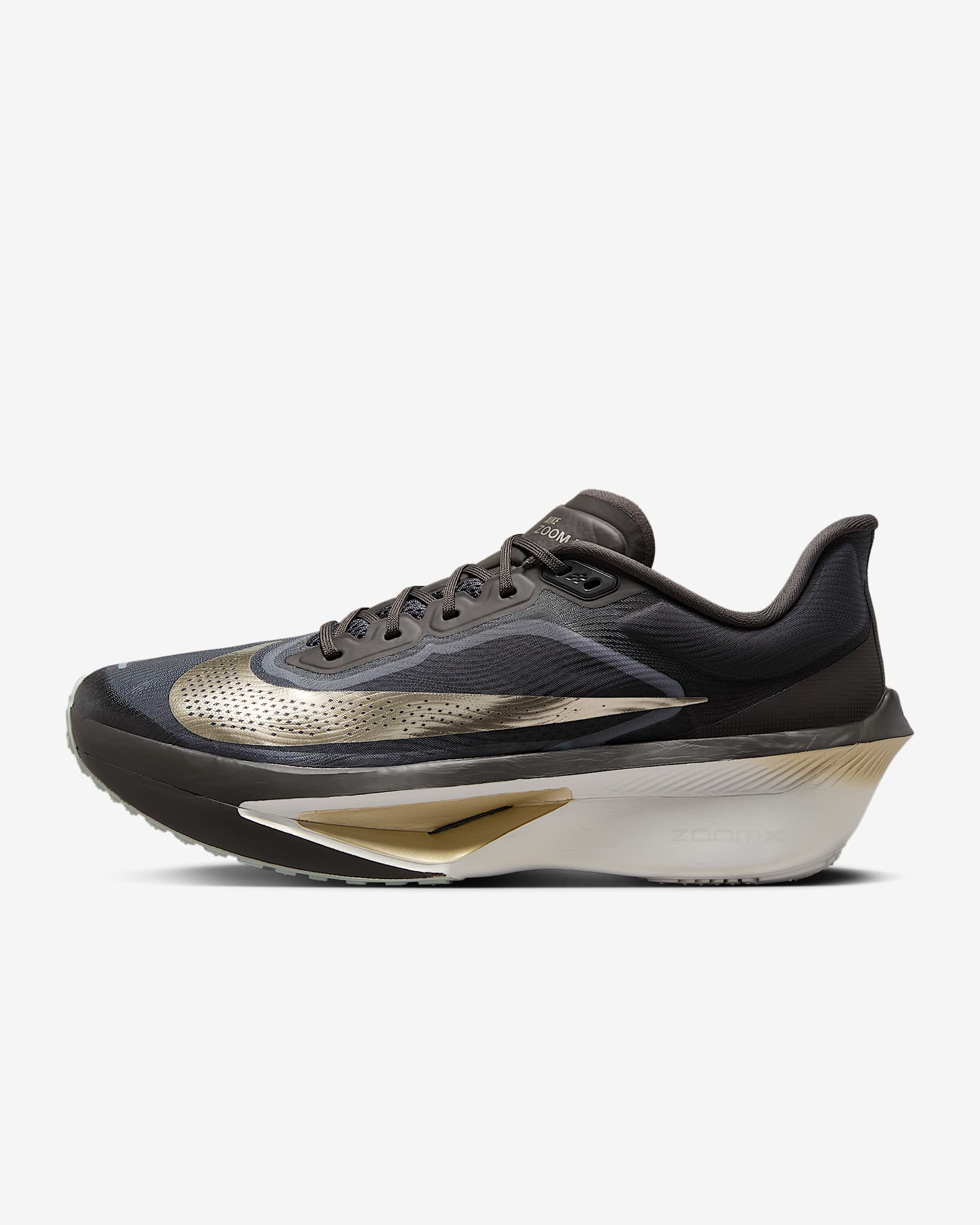 Nike Zoom Fly 6 Running Shoes for Men - Medium Ash/MTLC Gold Grain - D Width - Lightweight Cushioned Road Running & Training Shoes for Marathon, Jogging, and Gym Workouts