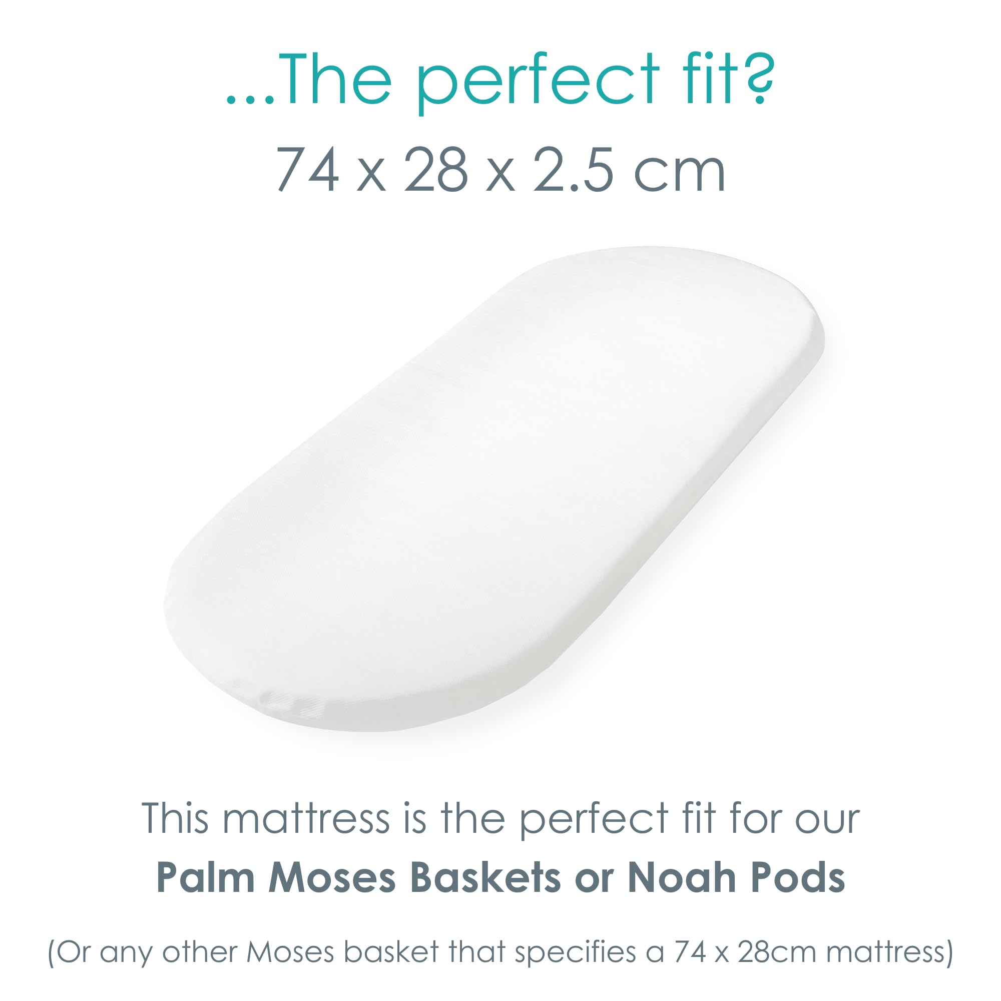 Clair De Lune Moses Basket Mattress - Premium Baby Crib Mattress for Newborns & Infants | Breathable & Comfortable Sleeping Pad for Nursery, Bedside, Travel & Home Use