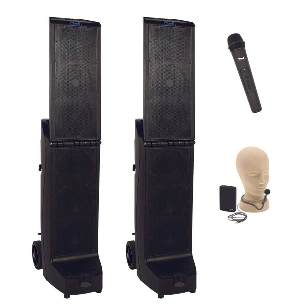 Anchor Audio Bigfoot XU2-R Portable PA Speaker System with 2 Wireless Microphones - Perfect for Outdoor Events, Live Performances & Public Speaking