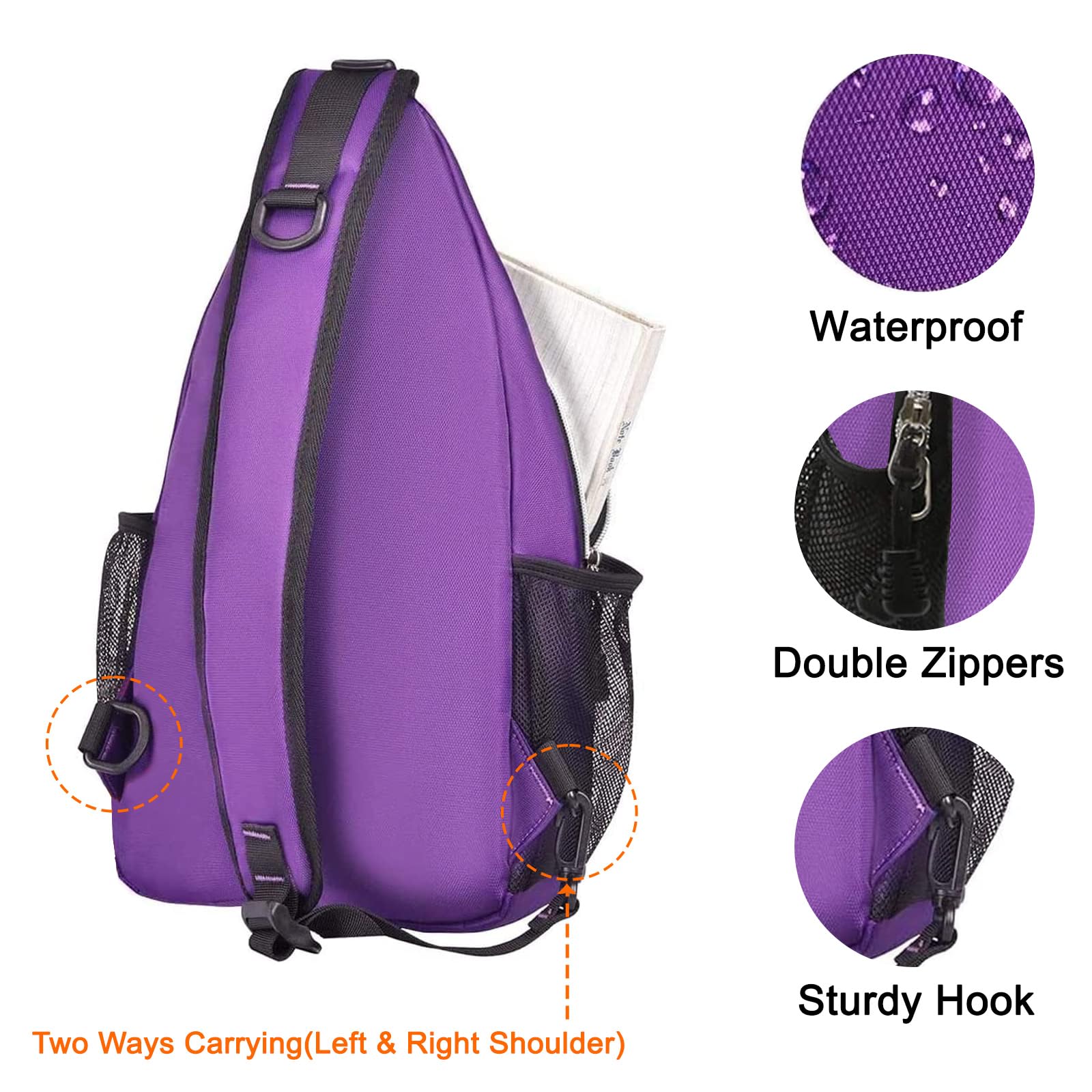MOSISO Sling Backpack - Lightweight Crossbody Shoulder Bag for Travel, Hiking, Work & School | Water-Resistant Multipurpose Daypack for Men & Women | Perfect for Commuting, Gym & Outdoor Adventures