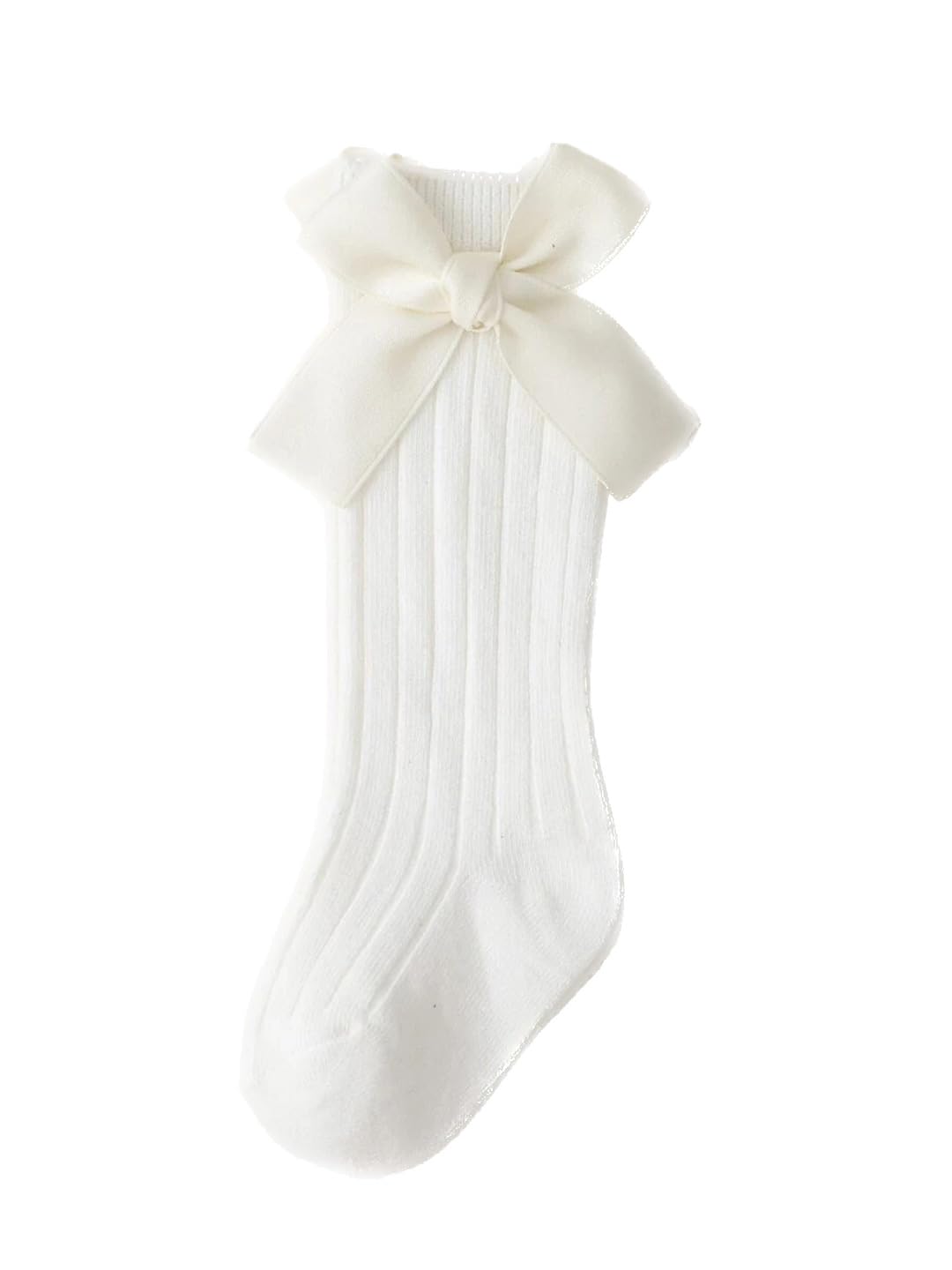 EL REGALO Girls White Patterned Calf Length Socks - Cute Ankle Socks for School, Dance & Everyday Wear - Soft Cotton Blend Socks for Kids & Teens