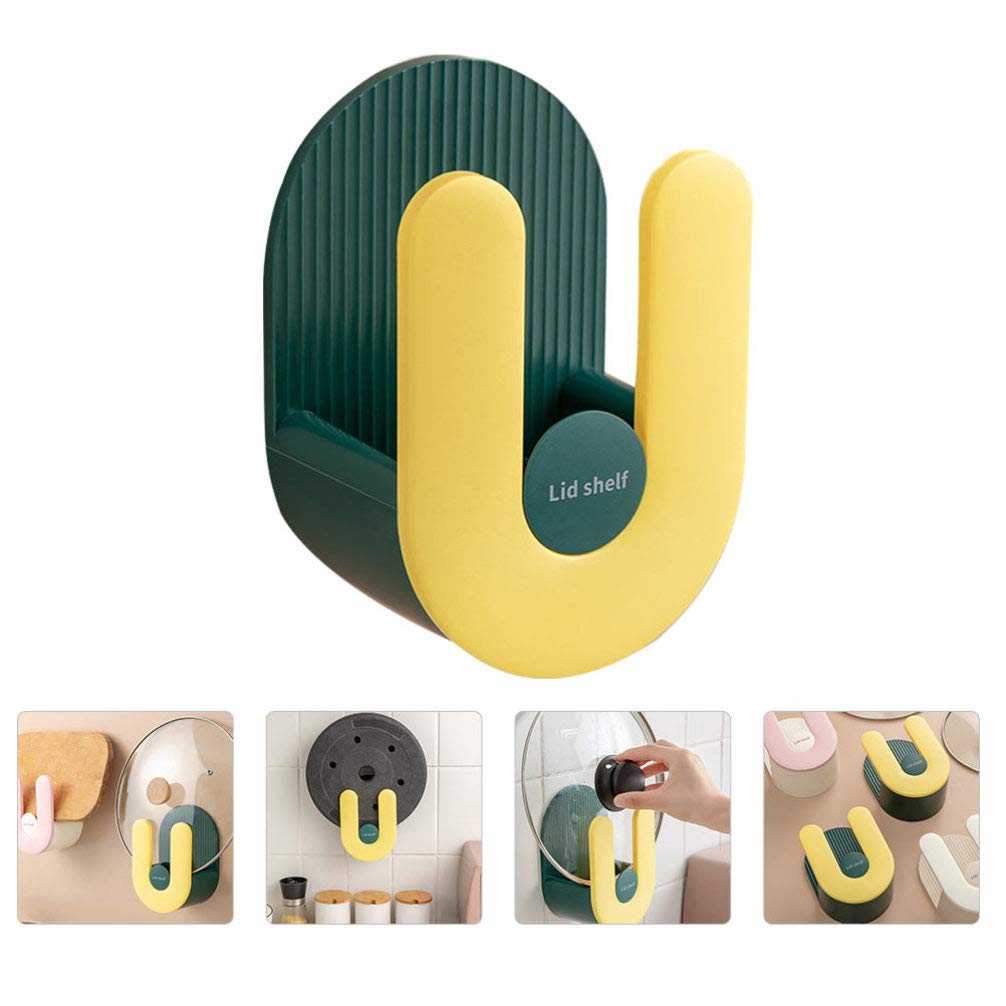 Wall-Mounted Pot Lid Rack - Kitchen Storage Organizer for Pots & Cutting Boards