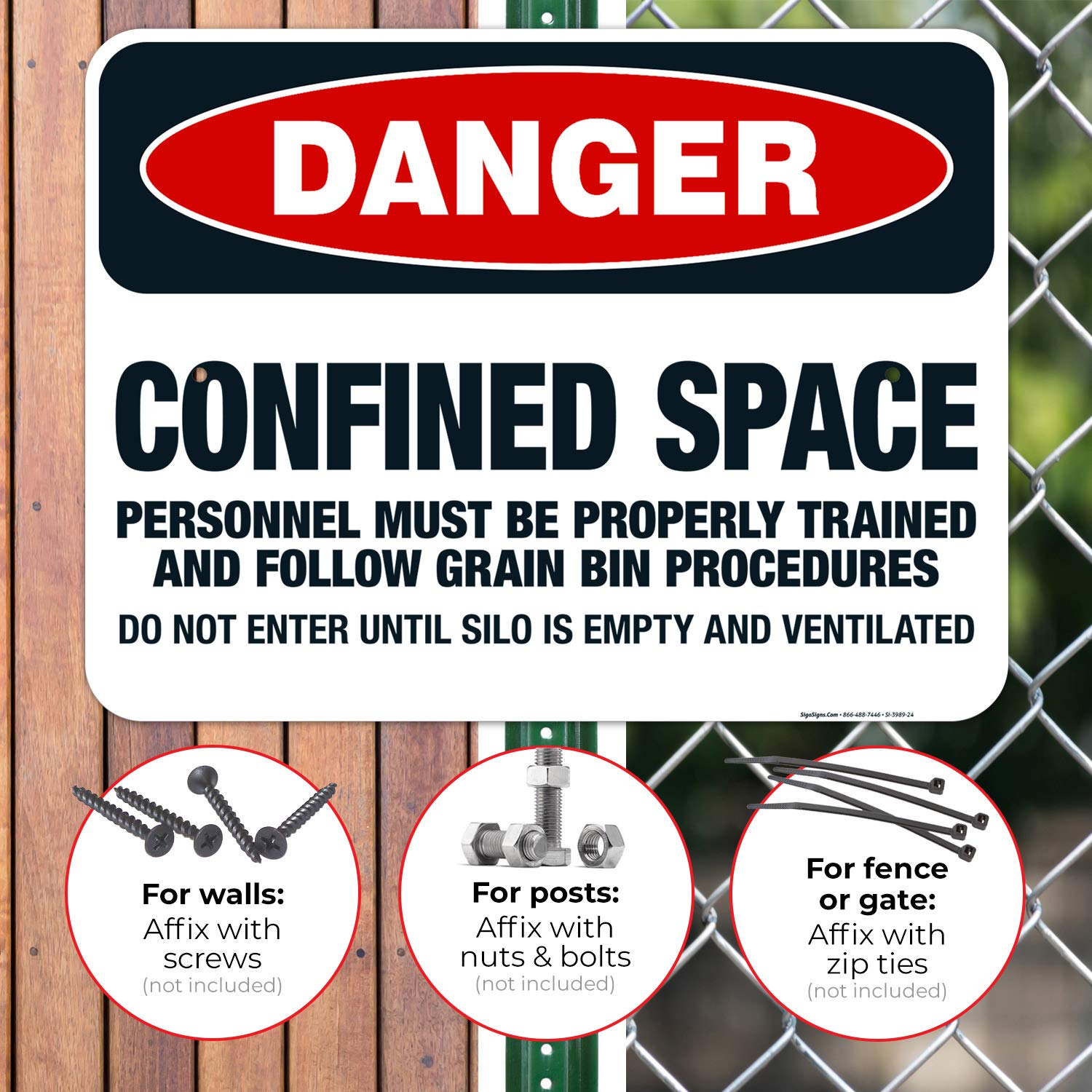 Danger Confined Space Personnel Must Be Properly Trained Sign - OSHA Compliant 18x24 Inch Rust-Free Aluminum Safety Sign - Fade Resistant for Indoor & Outdoor Use - Made in USA - Perfect for Construction Sites, Warehouses & Industrial Facilities
