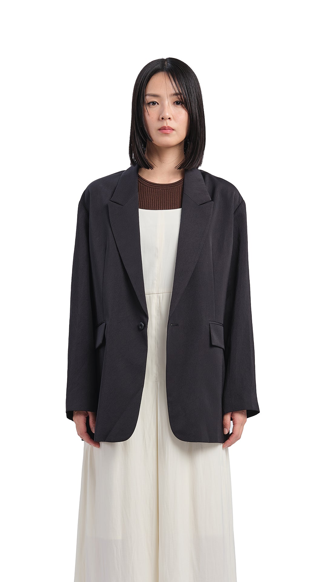 Women's Loose Fit Blazer Jacket - Casual Oversized Single Breasted Coat for Work, Office & Everyday Wear