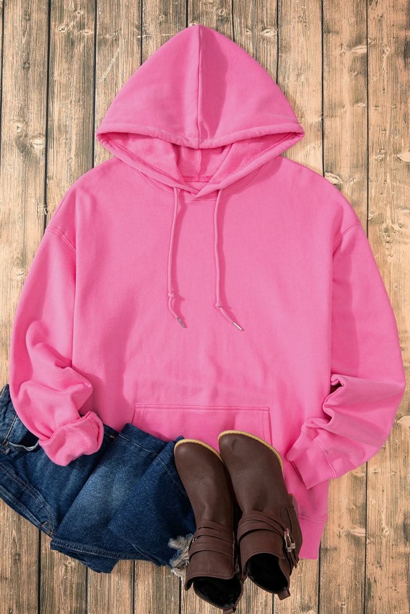 Cozy Fleece Lined Kangaroo Pocket Hoodie with Drawstring - Warm Oversized Sweatshirt for Women & Men | Perfect for Winter, Outdoor Activities & Casual Wear