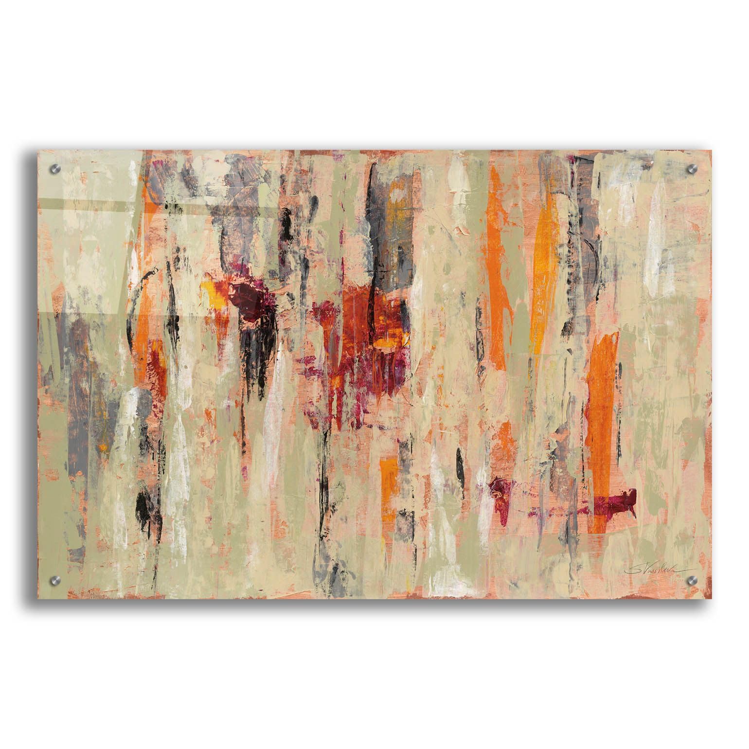 Epic Art 'Graffiti Wall I' by Silvia Vassileva - Modern Acrylic Glass Wall Art Painting 36x24 Inches - Perfect for Living Room, Bedroom & Office Decor