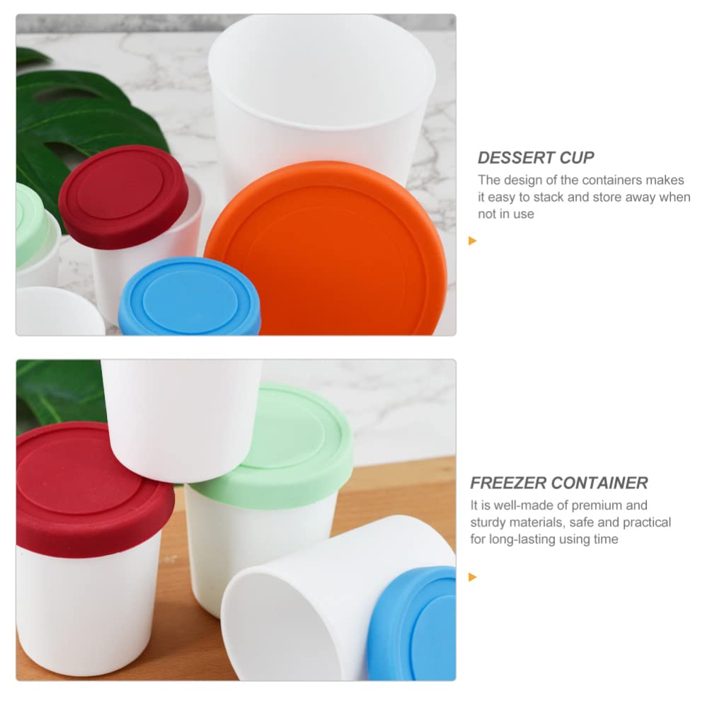 2-Pack Hemoton Round Ice Cream Cups with Lids - Reusable Freezer-Safe Dessert Containers for Ice Cream Storage, Gelato, Sorbet & Frozen Treats - Perfect for Home, Parties & Ice Cream Shops