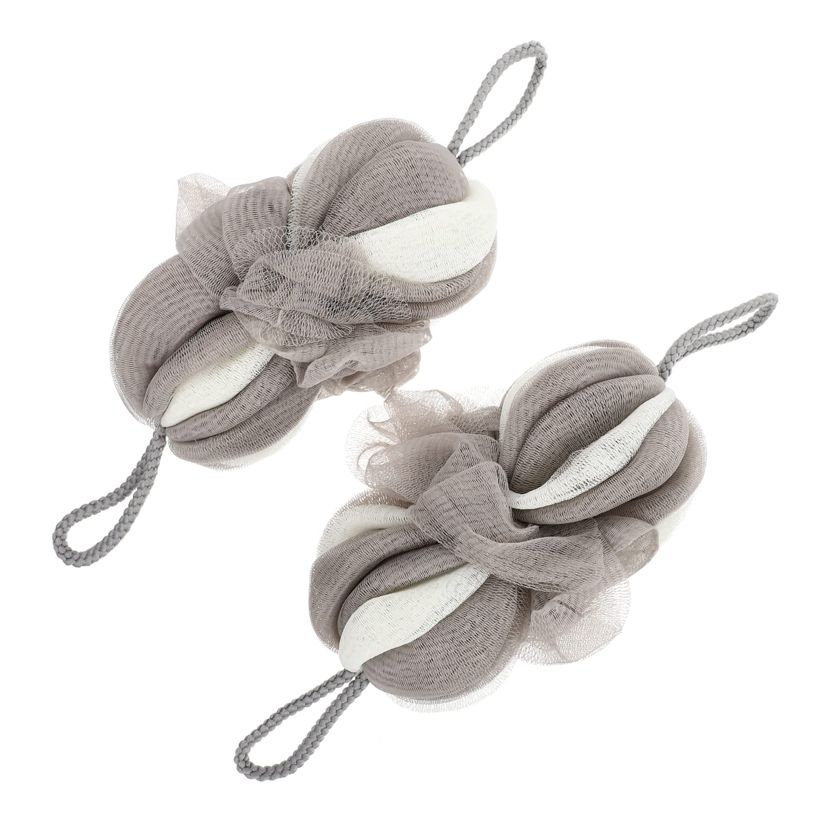 Beavorty 2-Pack Exfoliating Bath Flower Mitts & Sponges - Soft Body Scrubber for Men, Women & Babies - Gentle Shower Pouf for Deep Cleansing - Perfect for Spa Day, Baby Bath Time & Tennis Court Refresh