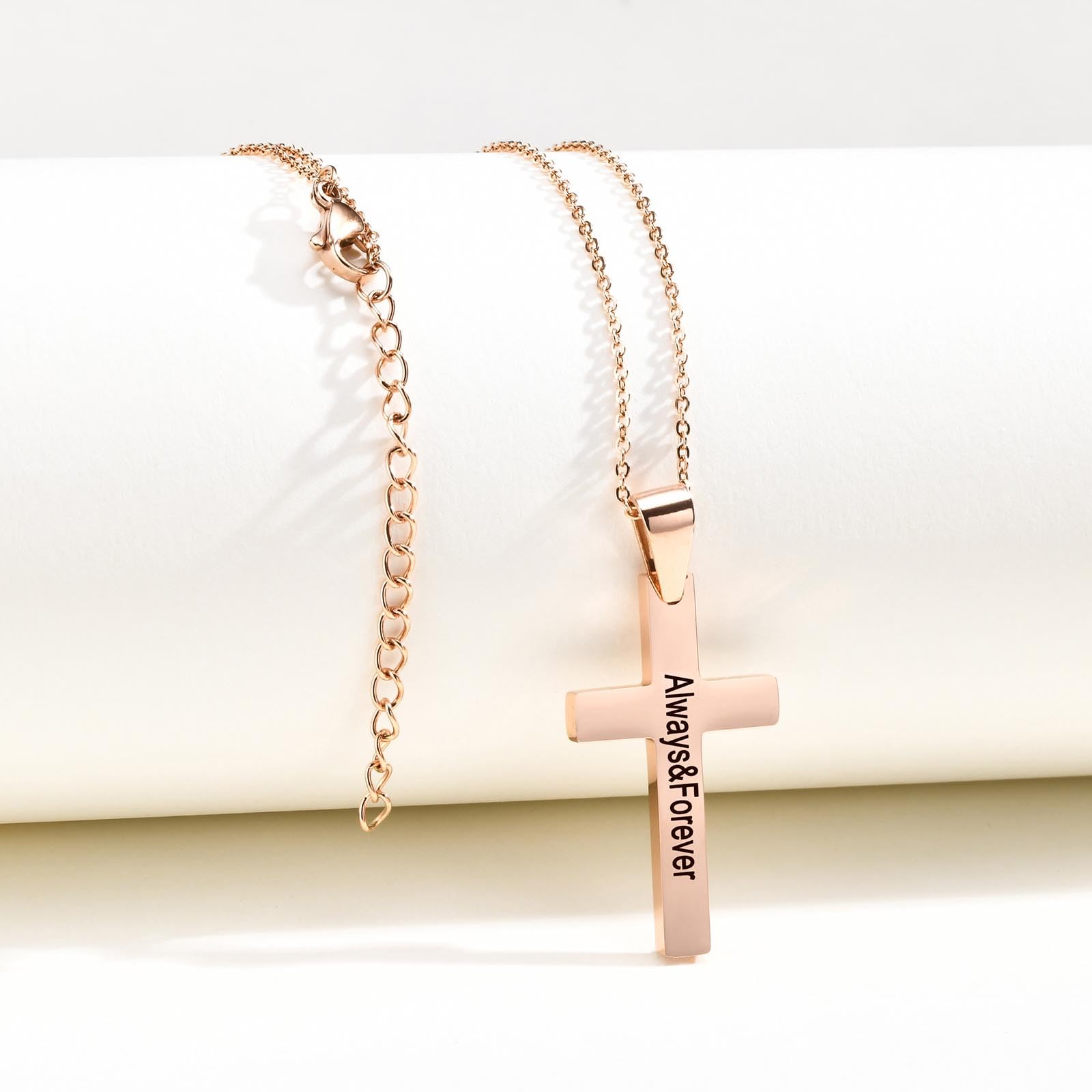 Custom Engravable Cross Pendant Necklace for Men & Women - Christian Jewelry, Easter Gift, Birthday Present | Perfect for Church, Weddings & Daily Wear
