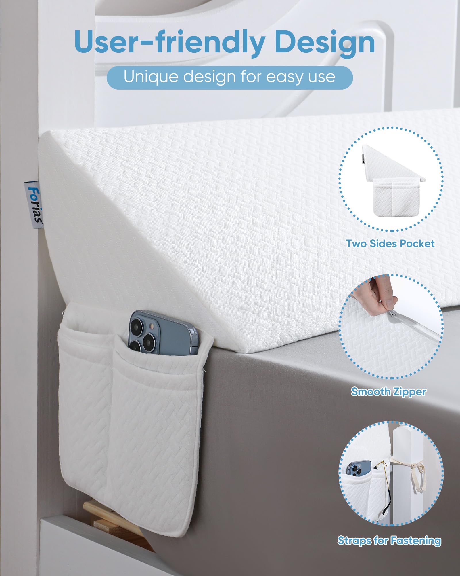 Forias Bed Wedge Pillow for Headboard - 54