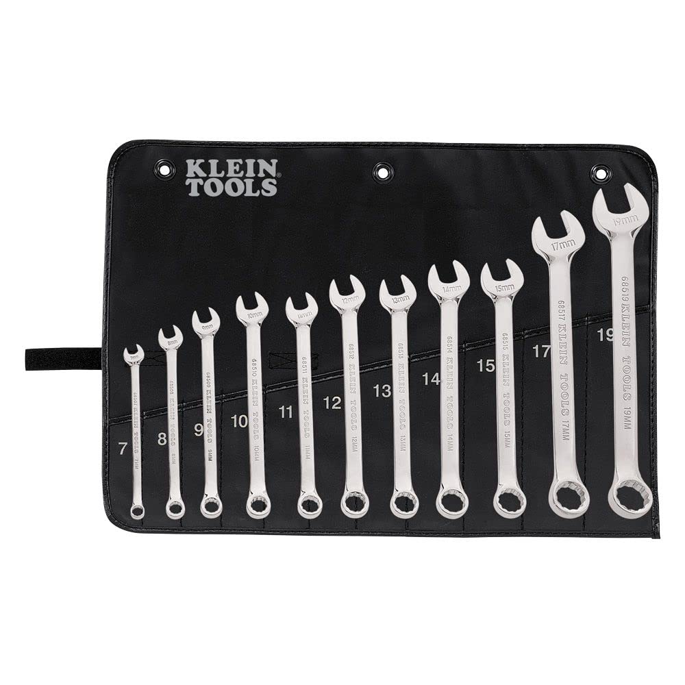 Klein Tools 68502 11-Piece Metric Combination Wrench Set - Professional Grade Tools for Automotive Repair, Plumbing & DIY Projects