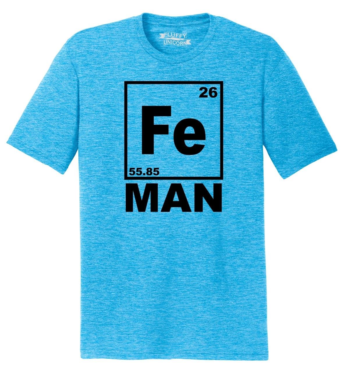 Funny Iron Man Chemistry Periodic Table T-Shirt for Men - Tri-Blend Comical Tee - Perfect for Marvel Fans, Science Geeks & Casual Wear