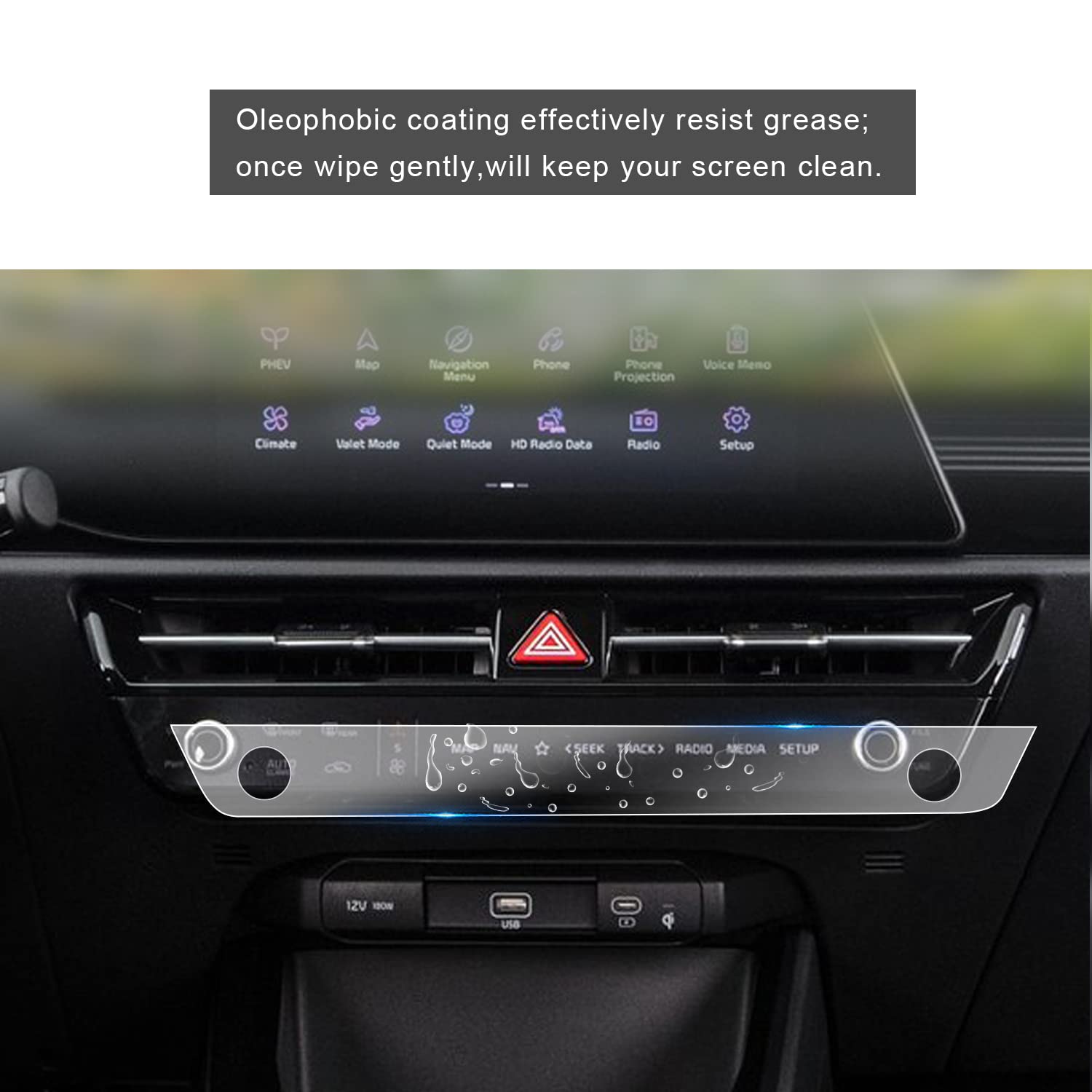 2023+ Kia Niro SG2 Car A/C Climate Control Screen Protector - Anti-Glare Touchscreen Protective Film for Infotainment Display | Perfect for Road Trips & Daily Commuting