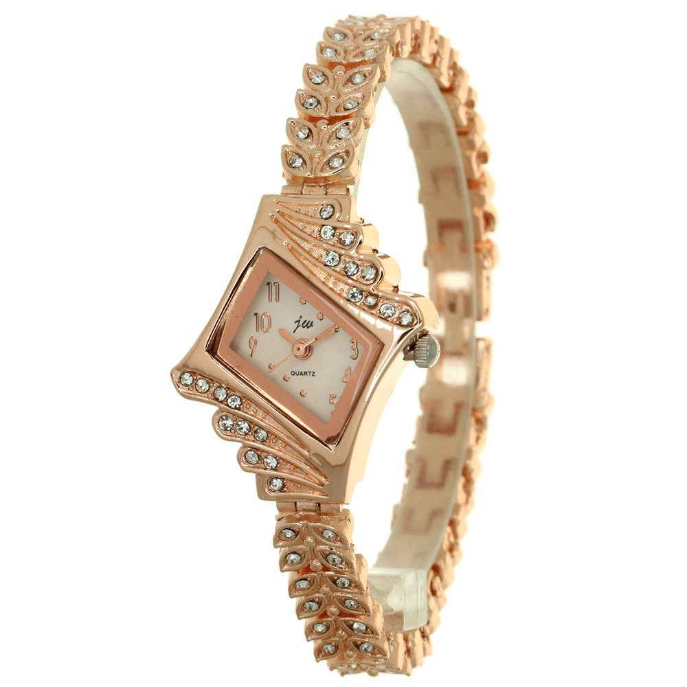 Elegant Women's Designer Crystal Bangle Bracelet Watch - Japanese Quartz Analog Timepiece for Fashion, Casual & Business Wear - Perfect Gift for Girls & Women (Ideal for Parties, Work & Everyday Use)