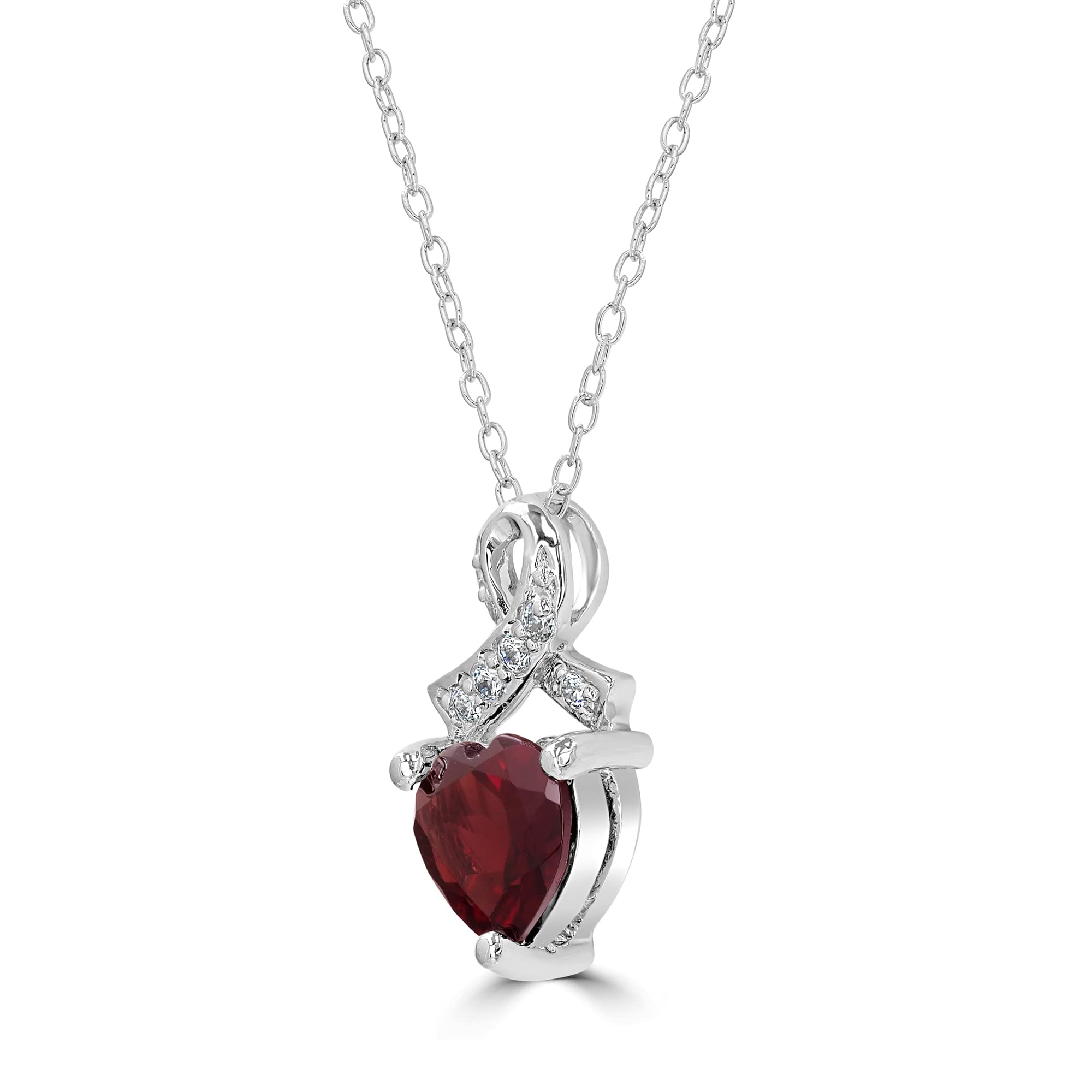 Sterling Silver Gemstone Pendant Necklace - Birthstone Jewelry Gift for Women | Wedding & Anniversary Gift