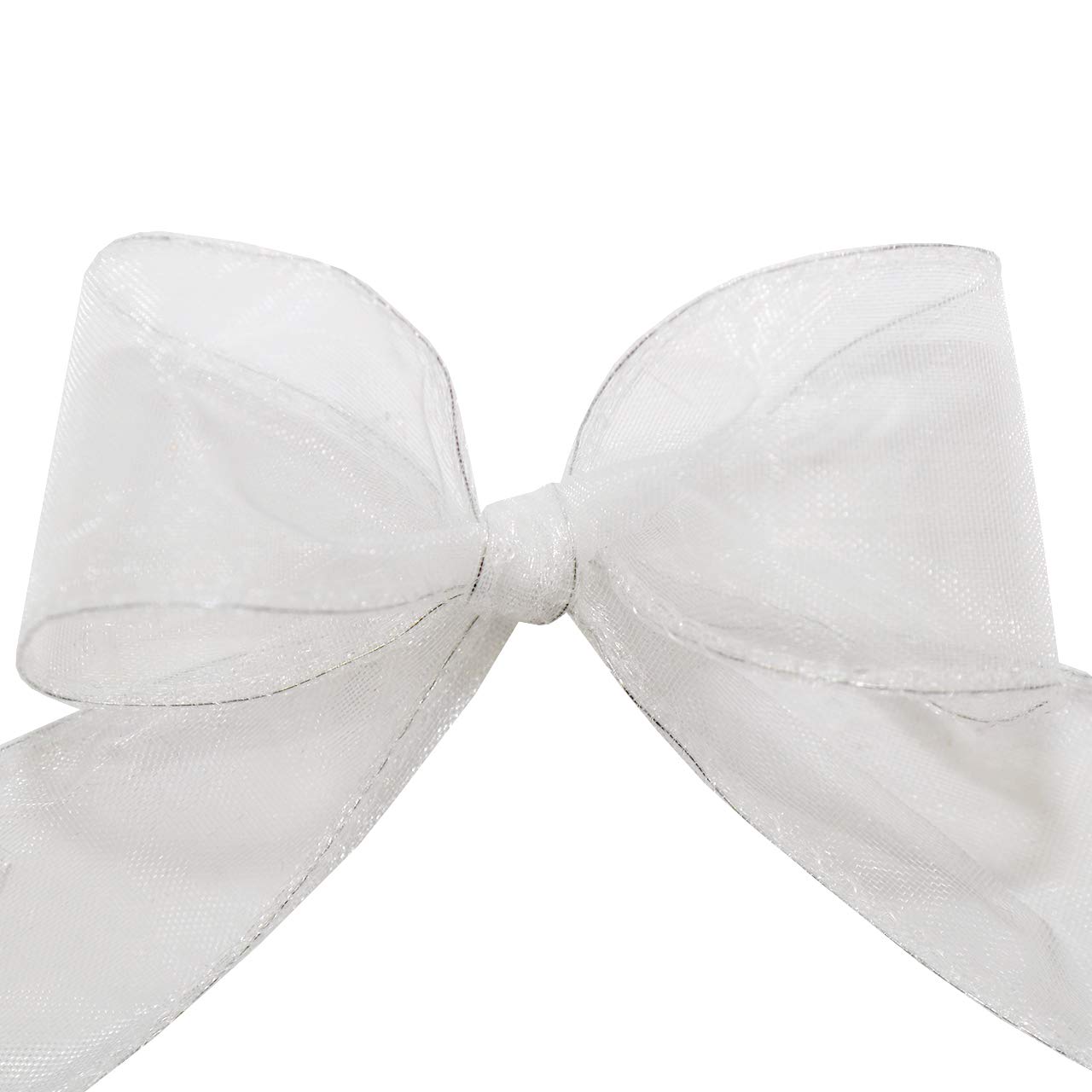 Morex 1-Inch White Chiffon Ribbon with Wire Edge - 25 Yard Spool for Gift Wrapping, Wedding Decorations & DIY Crafts
