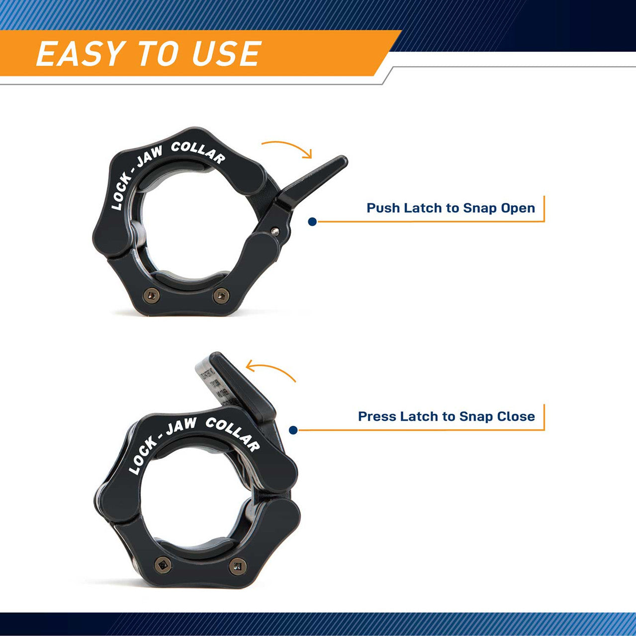Lock Jaw Olympic Collars - OBC 5 SteelBody Weightlifting Collars for Powerlifting, CrossFit & Strength Training - Secure Your Barbell Plates for Gym Workouts & Home Fitness