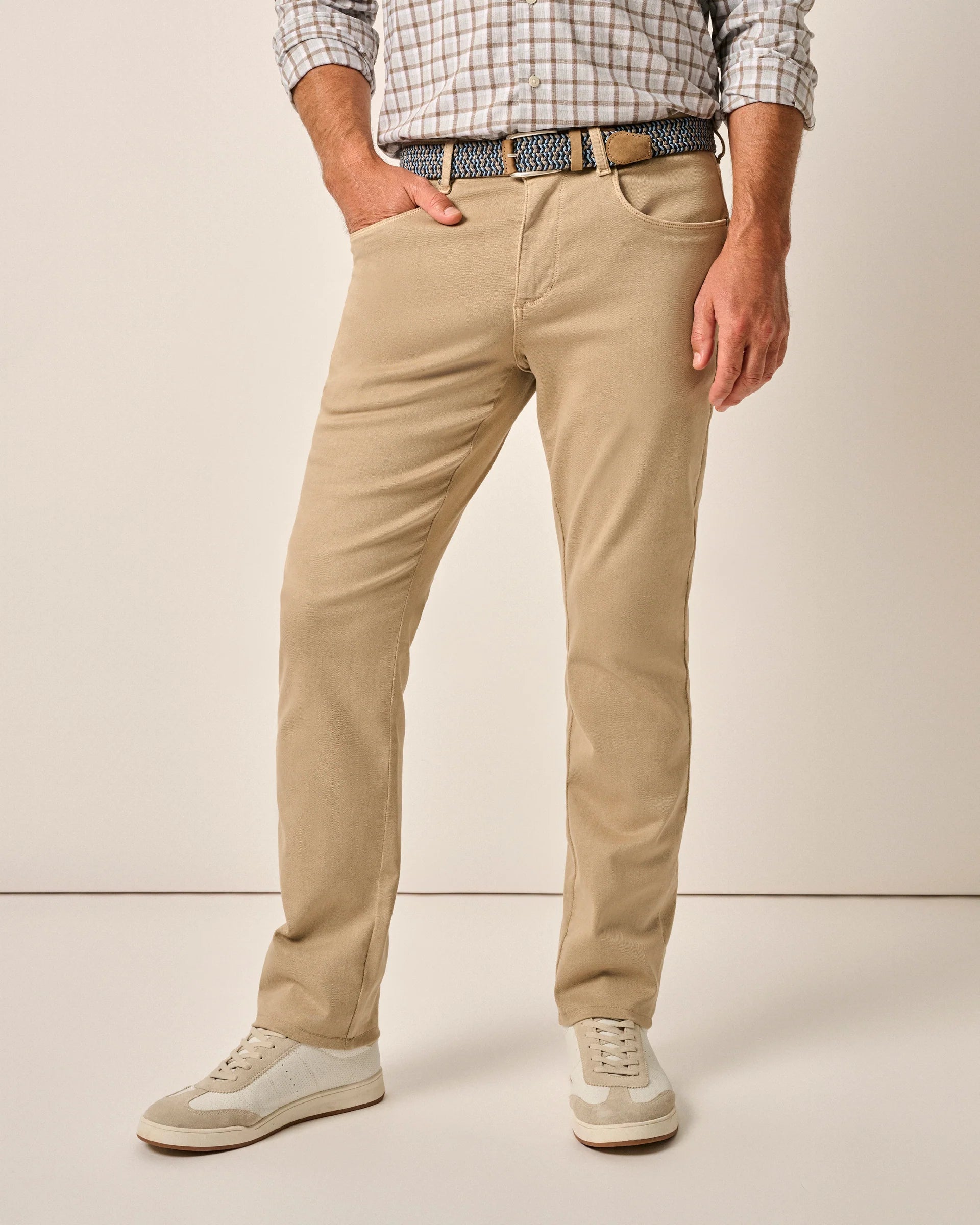 Carmel Steen Women's Khaki 5-Pocket Stretch Pants - Comfortable Casual Trousers for Work, Travel & Everyday Wear