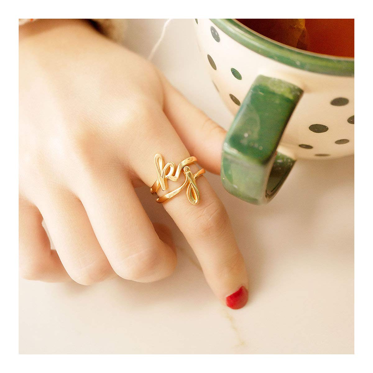 Petite Initial Signet Ring - 925 Sterling Silver or Gold Plated Alphabet Letter Ring for Women, Ladies, Girls & Teens | Elegant Jewelry Gift for Birthdays, Anniversaries & Special Occasions