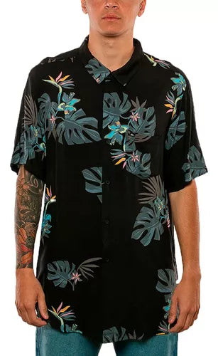 Quiksilver Men's MC The Floral Black Shirt - Stylish Casual Wear for Surfing, Beach Outings & Everyday Comfort