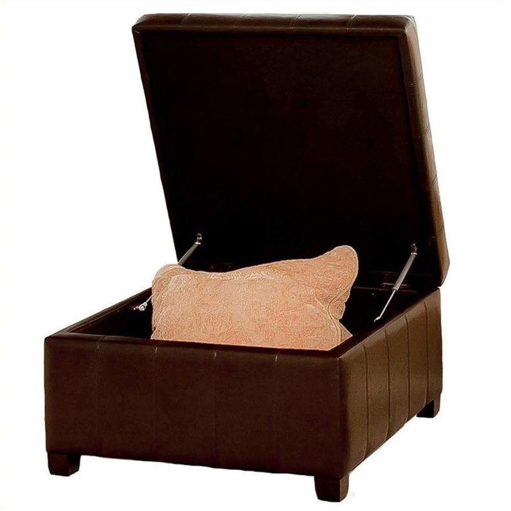 Noble House Debra Brown Storage Ottoman - Lift Top Coffee Table with Hidden Storage for Living Room, Bedroom & Home Decor