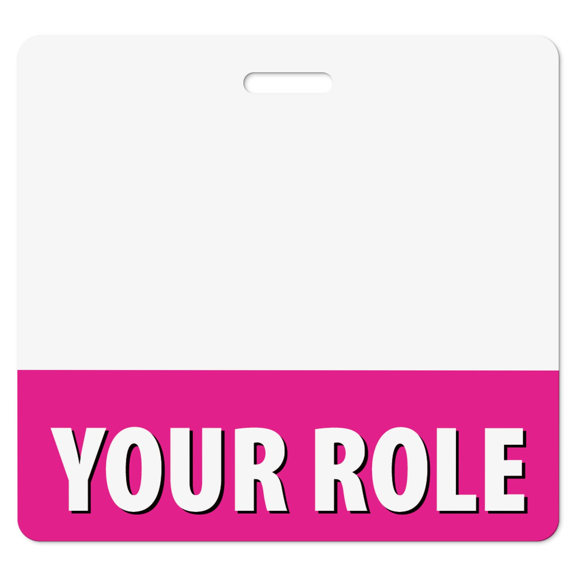 100 Pcs Bulk Custom Badge Buddies - Bright Pink Horizontal ID Backer Cards | Double Sided Print, Durable & Water Resistant | Perfect for Nurses, Doctors, Healthcare Professionals | Ideal for Hospital ID Badges, Medical Conferences & Workplace Security