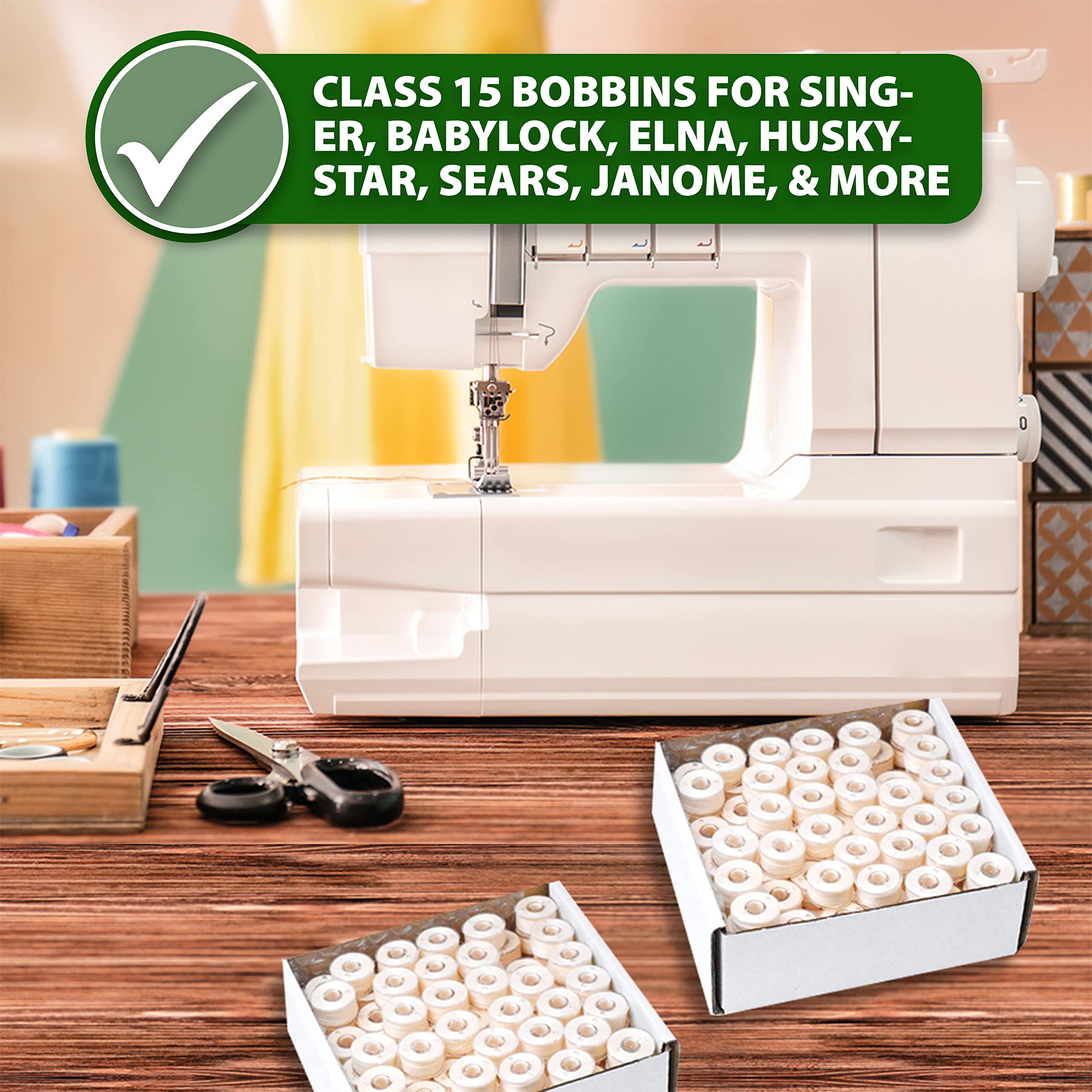 25 Prewound SA156 Bobbins for Singer & Brother Sewing Machines - 15J Prefilled Embroidery Thread - Perfect for Quilting, Dressmaking & Craft Projects