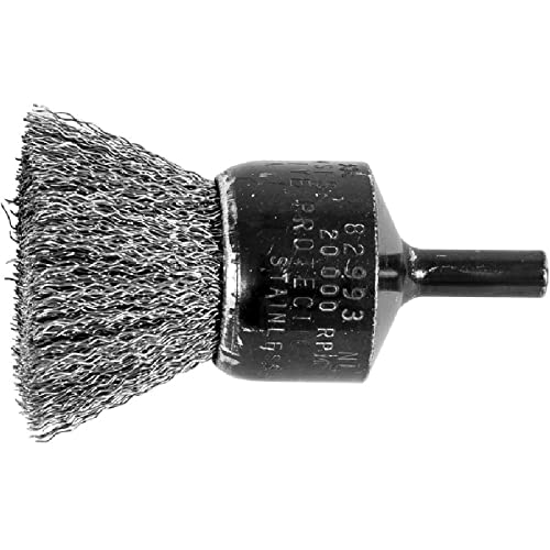 PFERD 1-Inch Crimped Wire End Brush with .010 Stainless Steel Wire (82993) - 10 Pack - Ideal for Metal Cleaning, Deburring, and Surface Preparation in Automotive, Welding & DIY Projects