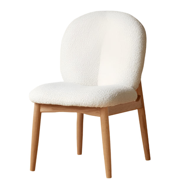 Solid Oak Wood Leisure Soft Chair - Cream Study Chair for Home Office, Reading & Relaxation - Comfortable & Stylish Accent Furniture for Living Room, Bedroom or Library
