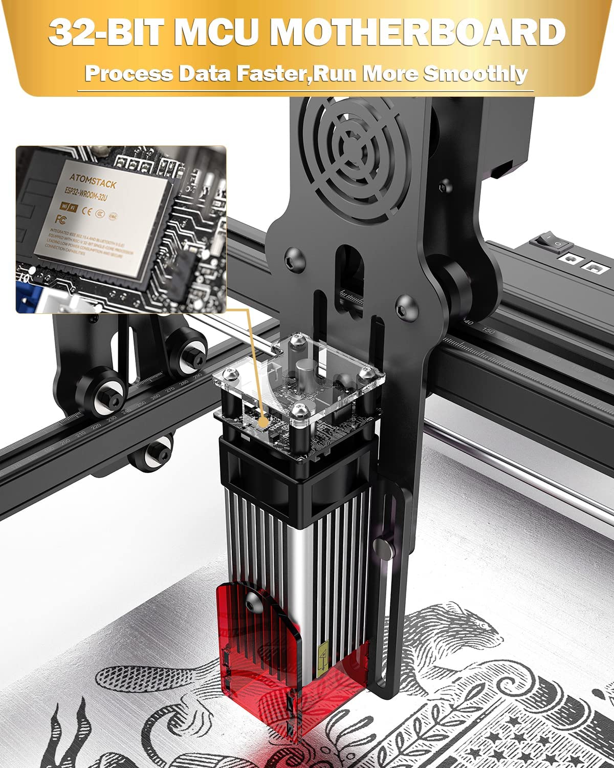 ATOMSTACK A5 Pro 5W Laser Engraver & Cutter - 40W Engraving Machine for Metal, Wood, Leather, Glass | DIY CNC Laser Cutting Tool for Home Business, Craft Projects & Industrial Use