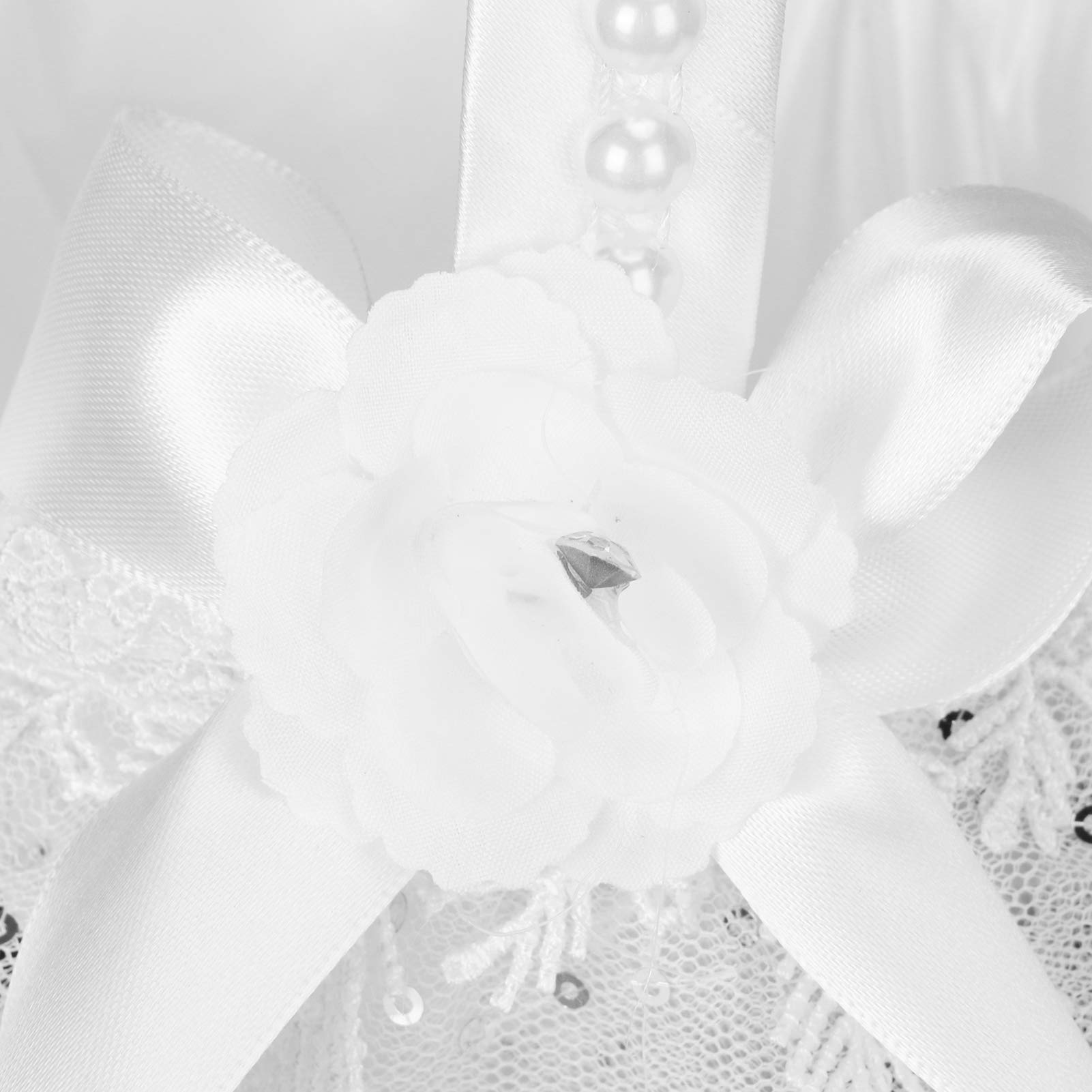 Elegant White Lace Flower Basket - Romantic Wedding Bridesmaid Bouquet Holder for Parties & Special Occasions | Perfect for Wedding Decor, Bridal Showers & Garden Events (5709 Flower Basket, Size S)