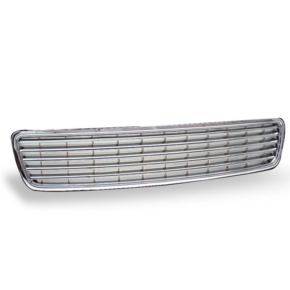 IKON MOTORSPORTS Badgeless ABS Chrome Front Bumper Grille for 1996-2001 Audi A4 (1997 1998 1999 2000 Models) - Upgrade Your Car's Style for Street Racing & Show Car Events