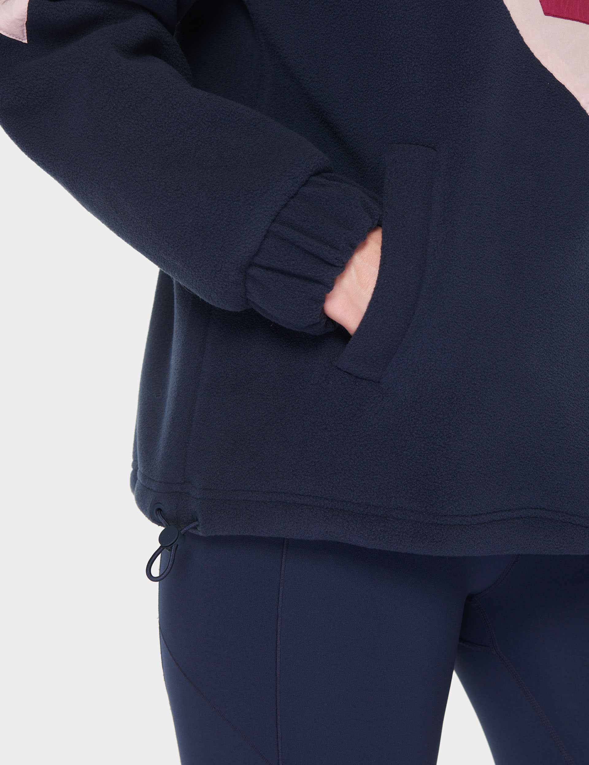 Orbit Fleece Half Zip Pullover - Navy Blue Color Block Design | Cozy & Stylish for Outdoor Activities, Hiking, and Casual Wear