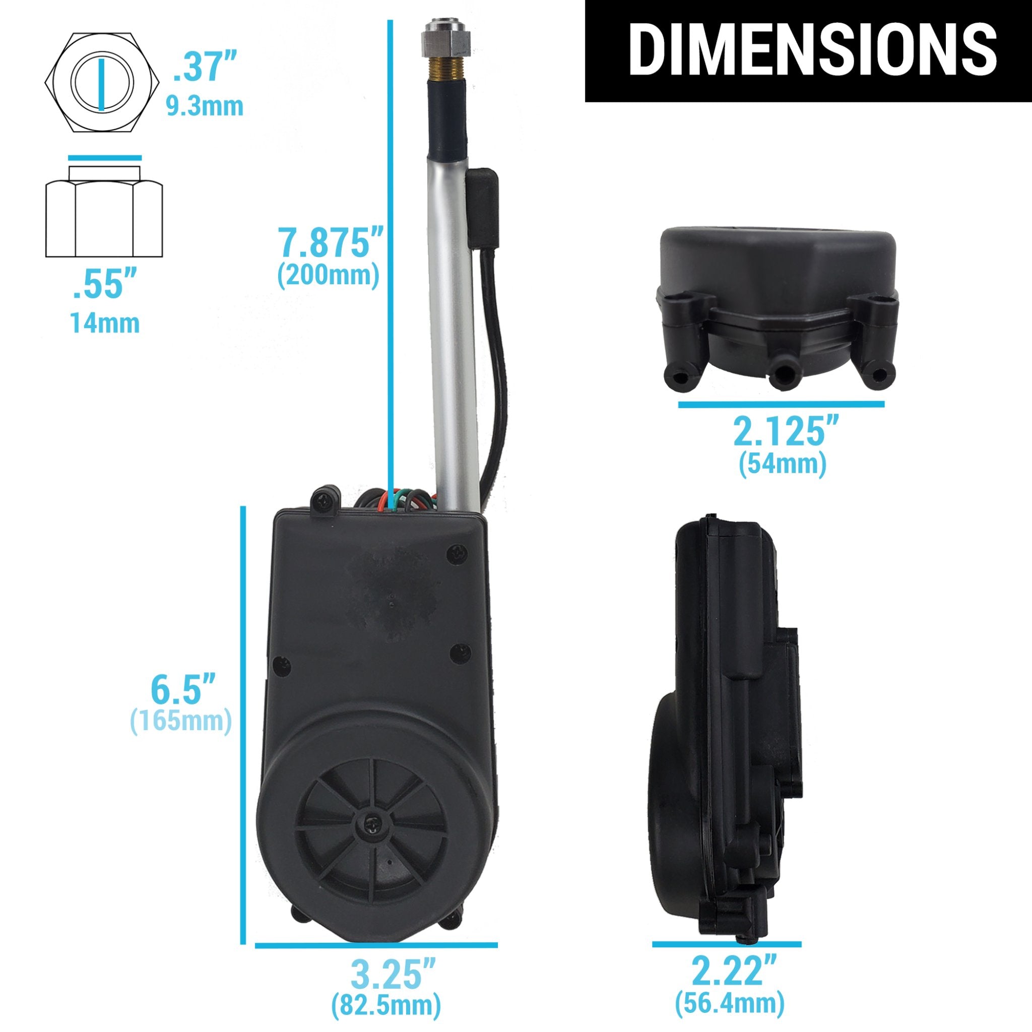 1901-1907 Oldsmobile Curved Dash AM/FM Radio Flush Mount Kit with Automatic Power Antenna - 12V Electric Stainless Steel Aerial Mast - Perfect for Classic Car Restoration & Vintage Auto Shows