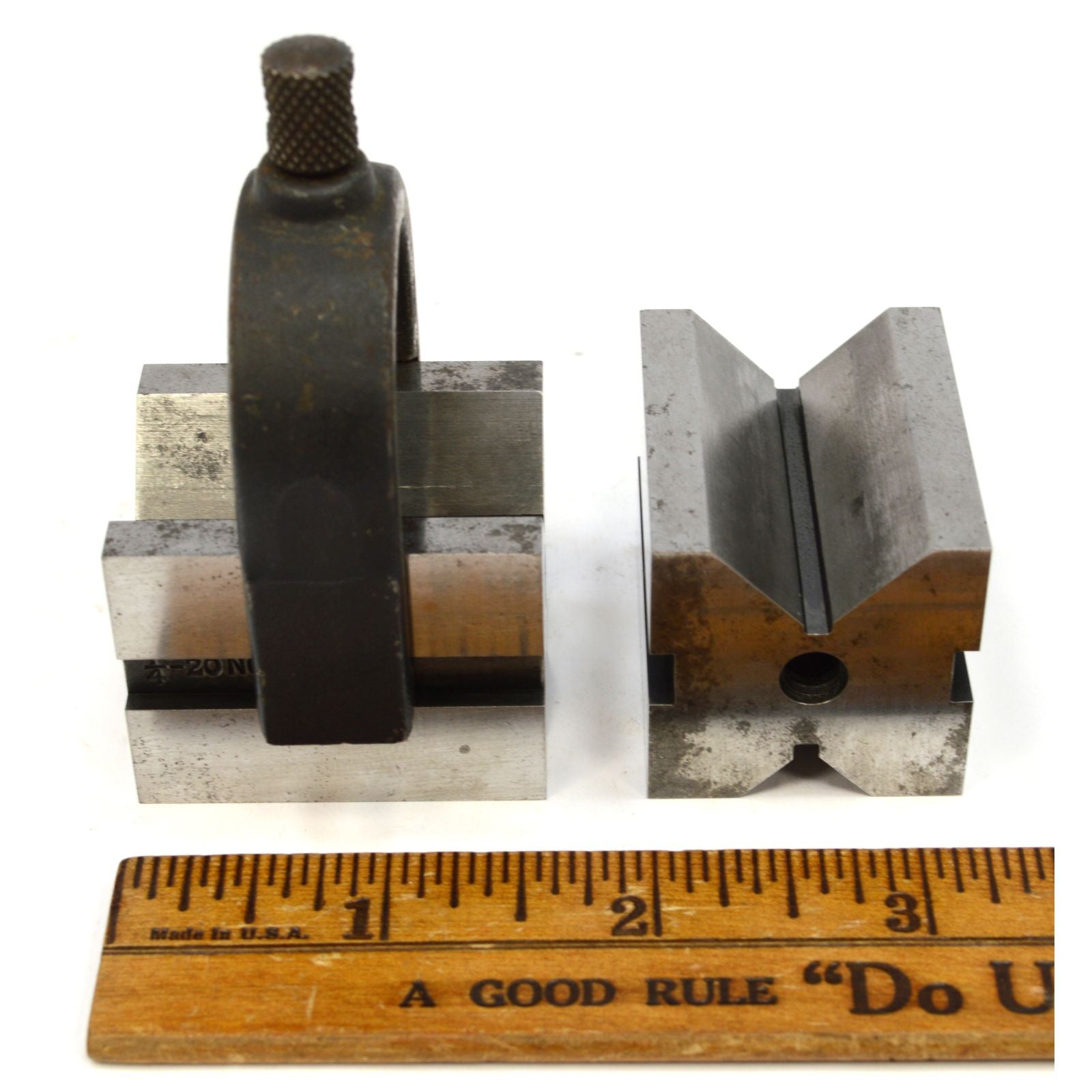 Starrrett No. 278 V Block Set of 2 with 1 Clamp - Precision Machinist Inspection Blocks for Metalworking, Woodworking & DIY Projects